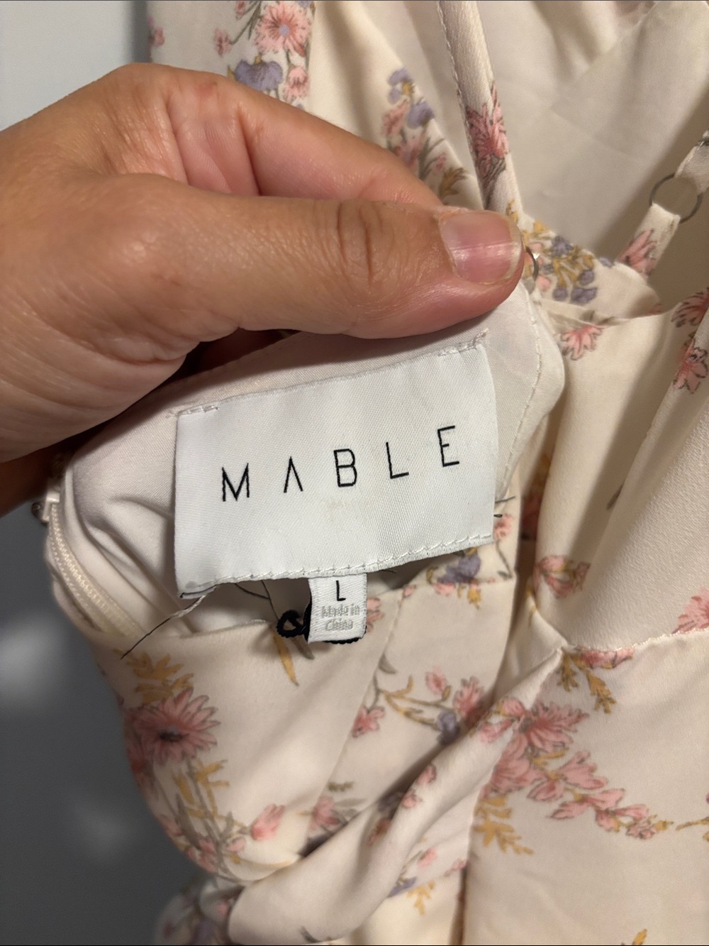 Mable Cream Floral High-Low Ruffle Slip Dress - Picture 7 of 10